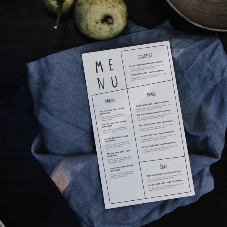Menu quán cafe
