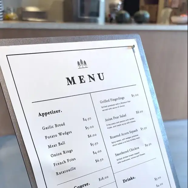 Menu để bàn
