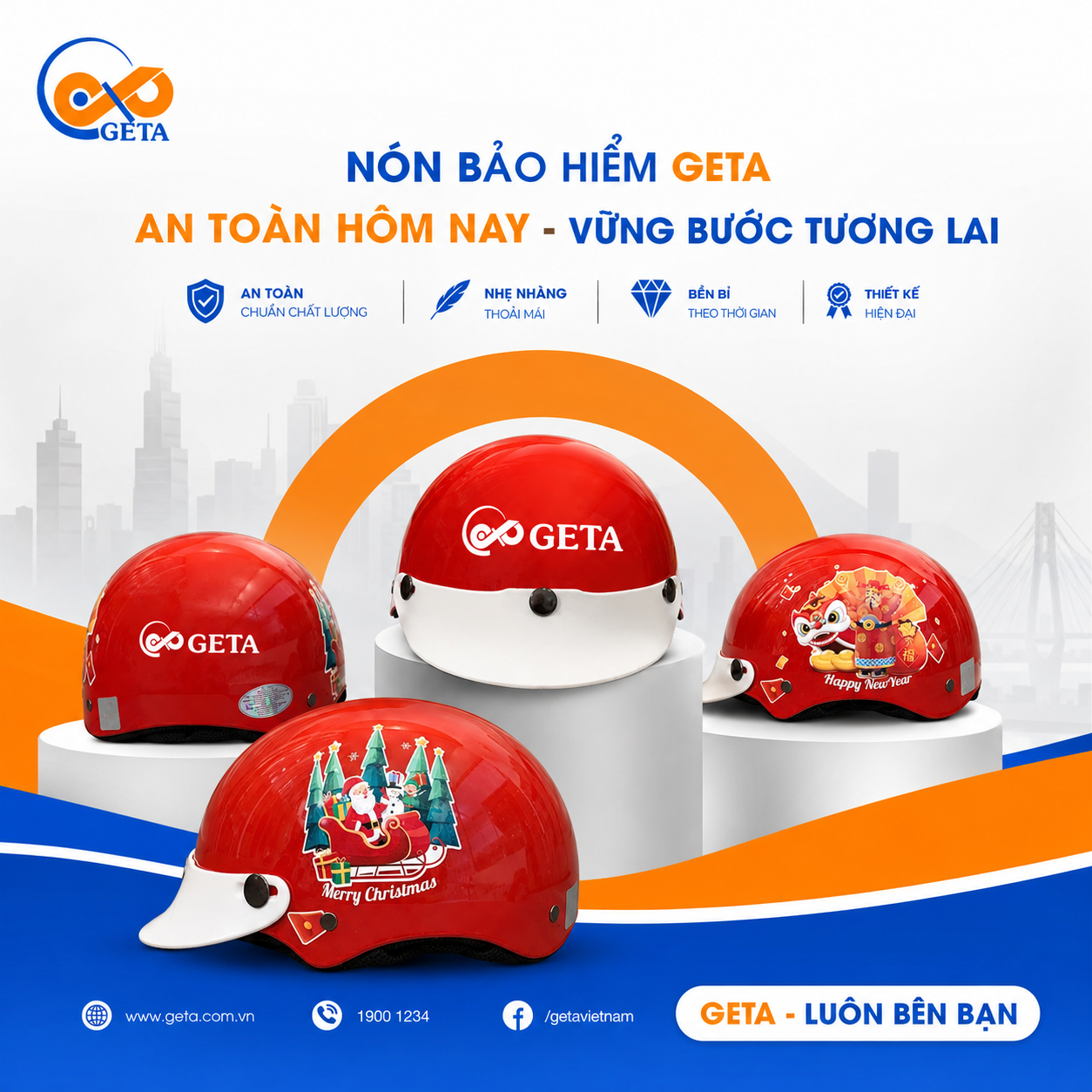 Lựa chọn mũ bảo hiểm in logo làm quà tặng quảng bá hiệu quả.